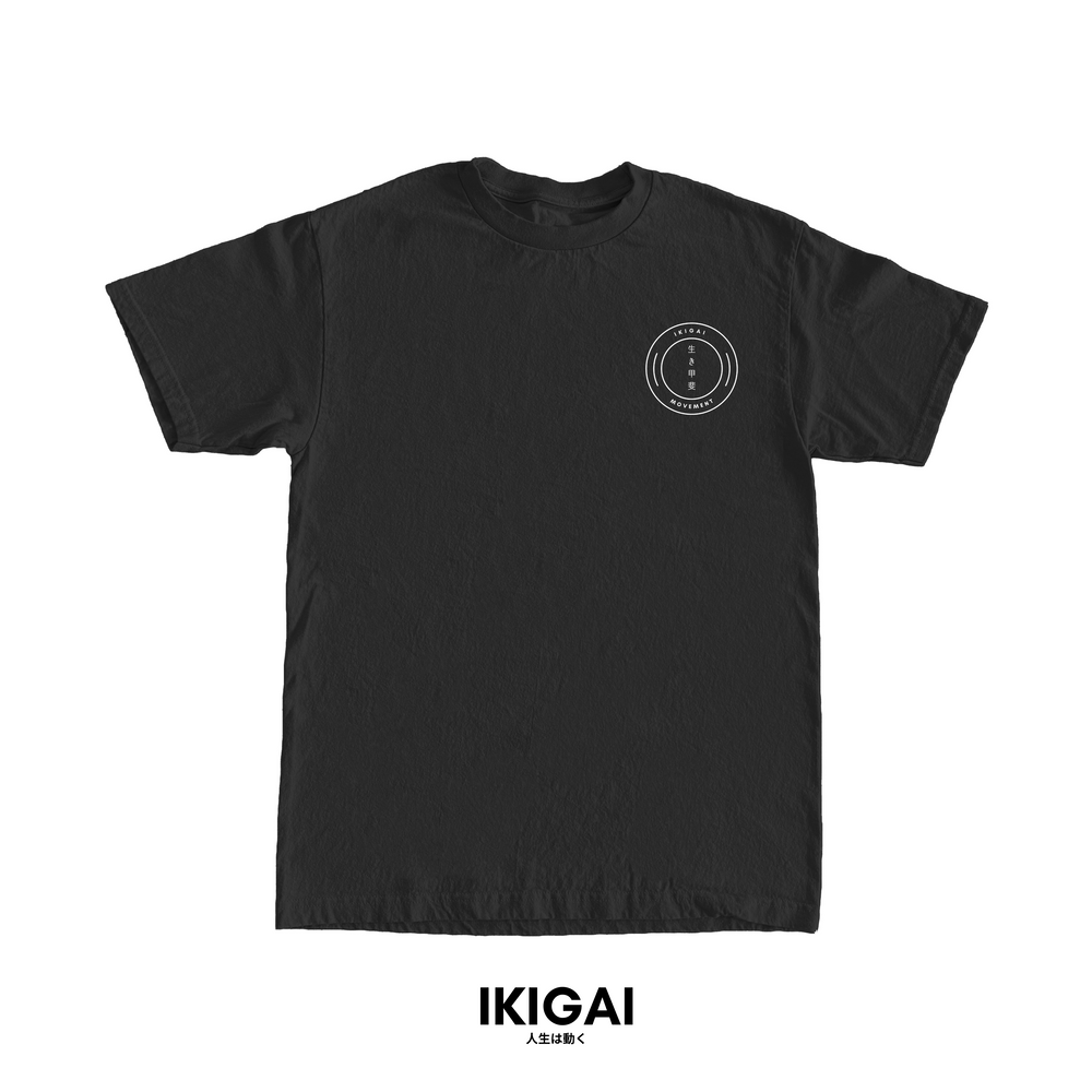 IKIGAI DRI-FIT Short Sleeves (Black White Circle Logo)