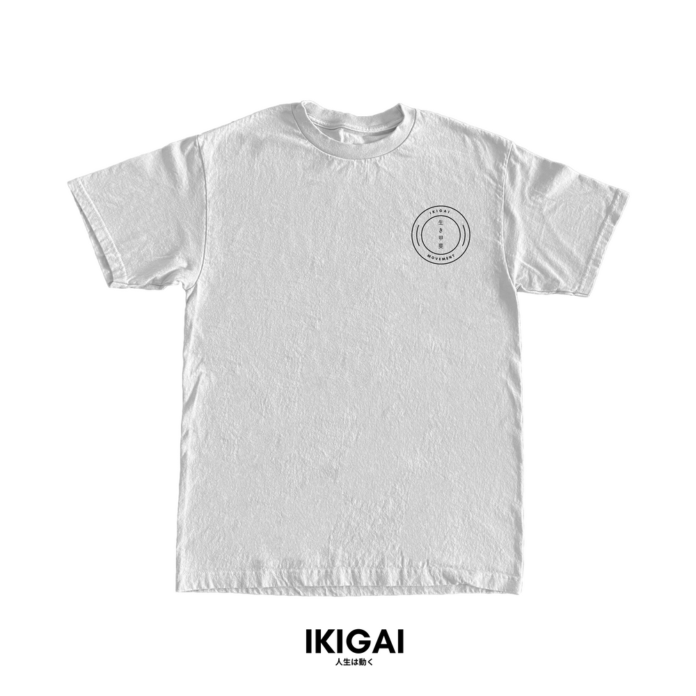 IKIGAI DRI-FIT Short Sleeves (White Black Circle Logo)