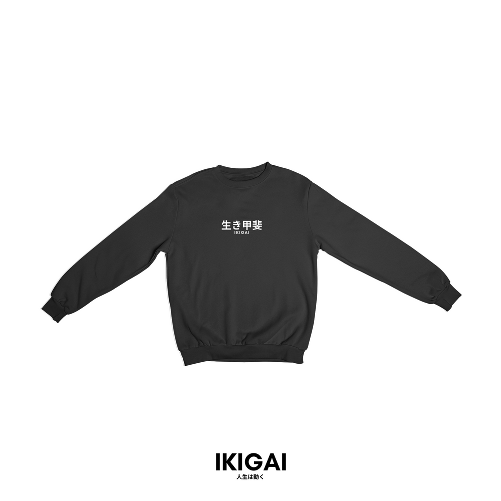 IKIGAI Lightweight Long Sleeves (Black White Logo)