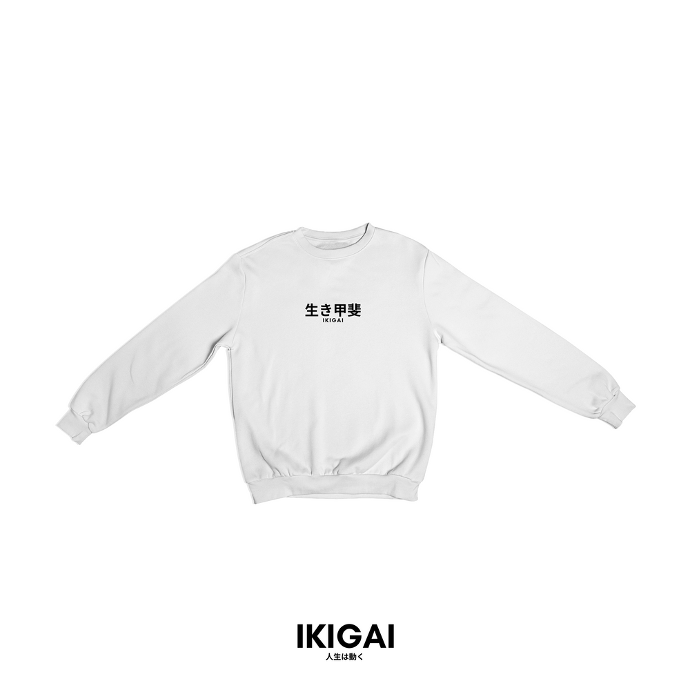 IKIGAI Lightweight Long Sleeves (White Black Logo)