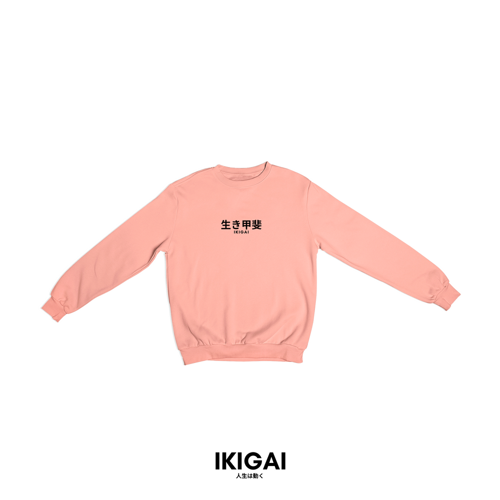 IKIGAI Lightweight Long Sleeves (Salmon Pink Black Logo)